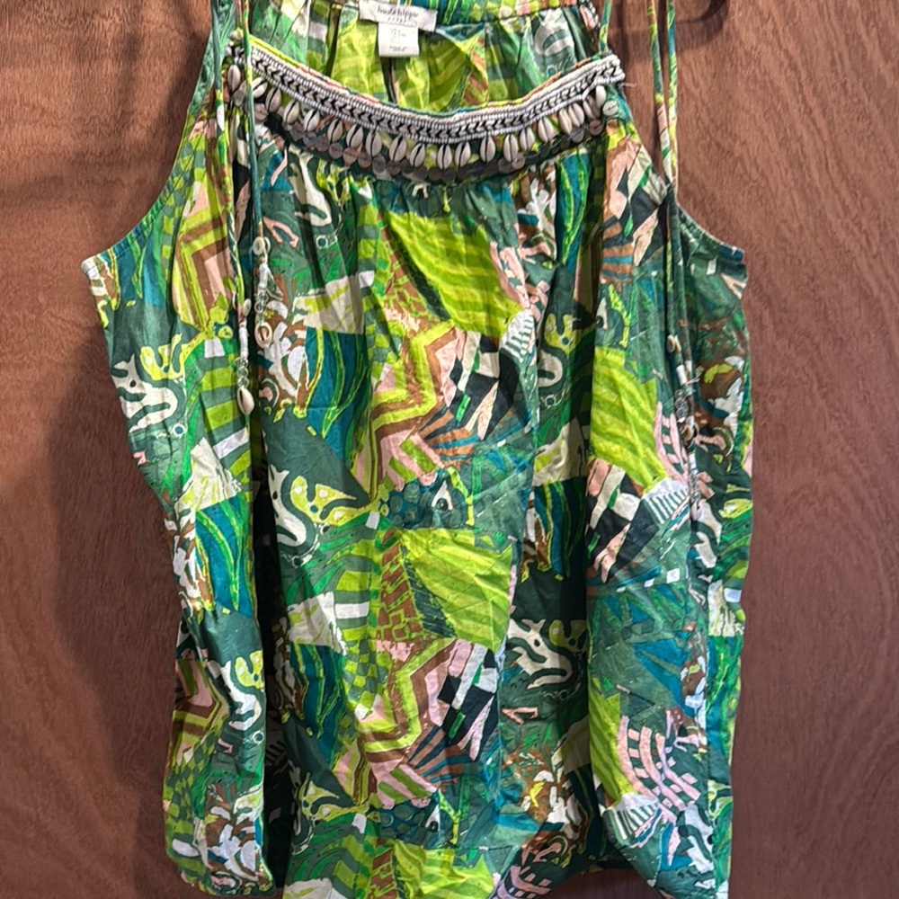 Haute Hippie Green Patterned Women's Top size L